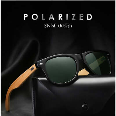 Bamboo Leg Polarized Classic Square Sunglasses  UV400 Protection - $27.00