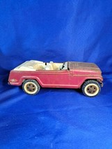 PARTS OR REPAIR Vintage Red Tonka Jeepster, 4 Wheel Drive, Pressed Metal - $25.23