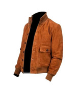 Tan Handmade Genuine Men Suede Fashion Jacket Lambskin Stylish Wear Moto... - €108,73 EUR+