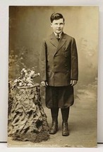 RPPC Lovely Young Man in His Sunday Best Early 1900s Studio Photo Postcard C1 - £6.38 GBP