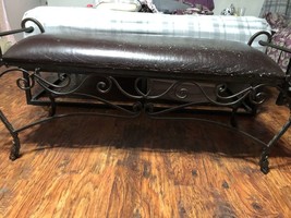 Wrought Iron Decorative Seat Footboard Bed Entryway Mud Room Bench - £27.84 GBP