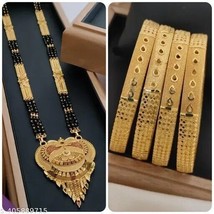 Indian Women Gold Plated Mangal sutra Bangles Necklace Fashion Wedding J... - $38.29