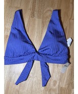 Large Aerie Women’s Blue  Rib Triangle Tie Back Bikini Top BNWTS  $34.95 - $263.69 MXN