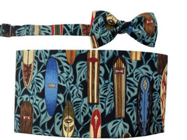 Vintage  Hawaiian Surf Boards Cummerbund And Bow Tie Set - £73.95 GBP