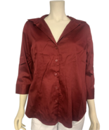 Van Heusen Burgundy 3/4 Sleeve Blouse, Women&#39;s Size L - $14.32 CAD