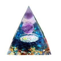 Natural Orgonite Pyramid Reiki Amethyst Energy Healing Chakra Meditation... - $11.99