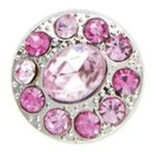 Jewel La La Rhinestone Snap Pink &amp; Dark Pink Gemstones Charm #ER33862 - £5.49 GBP