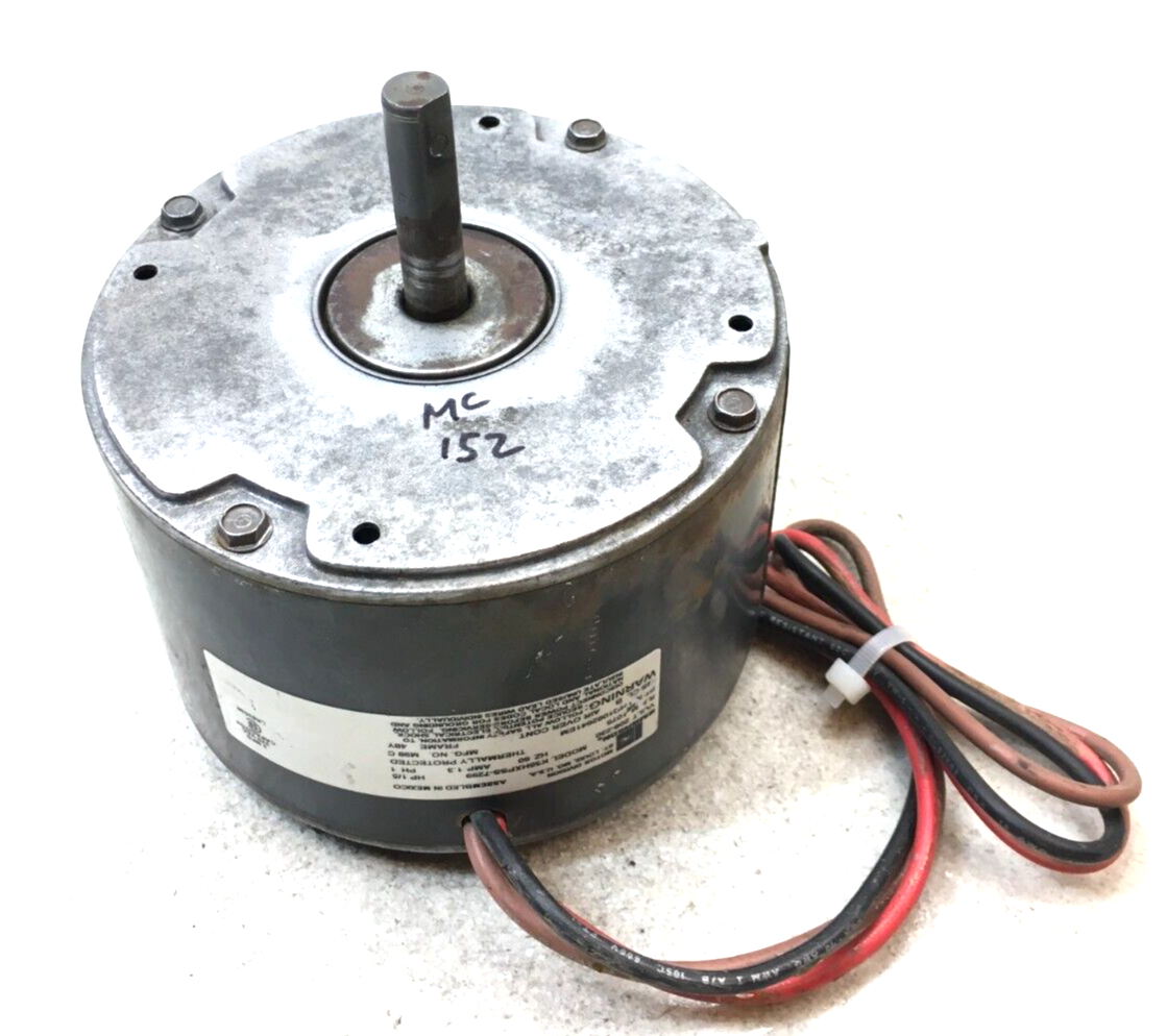 Emerson K55HXPSS-7299 Condenser Motor 1/5 HP 208-230V 1075 RPM used #MC152 - $92.57