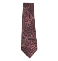 Zenio Men&#39;s Skinny Tie Burgundy Black Brown Paisley Pattern Microfiber 2... - £14.32 GBP