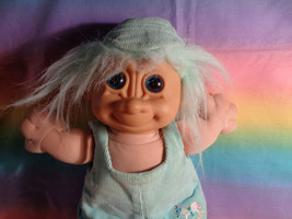Russ Plush Troll Kidz Toddler Doll Mint Green Outfit &amp; Hair Blue Eyes - ... - $12.81