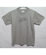 NWOT VTG Nike Gray  Stitch Logo Swoosh T Shirt Sz Medium 10 12 Kids Youth - $23.70