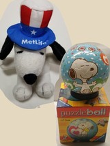 Metlife Uncle Sam Snoopy Plush Doll 5&quot; Patriotic-4th of July Ravensburge puzzle - £14.04 GBP
