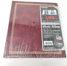 Pioneer Magnetic Self Stick 3 Ring Photo Album 100 Pages Burgundy Sealed... - $16.14
