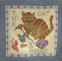13.375&quot; Tapestry Square - The Cat and Mouse Animals Fabric Print Square ... - €1,52 EUR