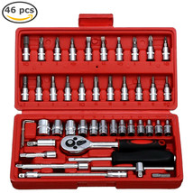 46Pcs 1/4 Ratchet Wrench Combination Package Socket Tool Set Auto Car Repairing - £31.35 GBP