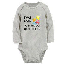 I Was Born To Stand Out Not Fit In Funny Romper Baby Bodysuits Newborn Jumpsuits - £8.85 GBP