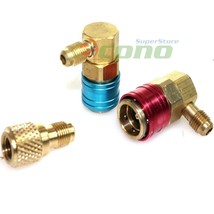 R12 to R134a AC Manifold Conversion Kit 1/2&quot; ACME &amp; H/L 90° Angle Quick Couplers - £11.87 GBP