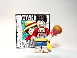 Single Sale MONKEY D LUFFY Wanted Cartoon Show One Piece Anime Minifigure Block  - $6.60