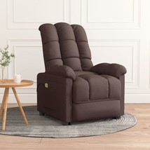 vidaXL Ergonomic Dark Brown Fabric Massage Chair, Recliner, &amp; Ottoman Set - $4,916.72 MXN
