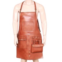 Full Grain Leather Apron Blacksmith Woodworking Butcher Apron -Cook Apron - $85.49