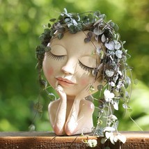 Aimebby Resin Head Face Planter Flower Pot For Indoor And Outdoor Plants... - $33.99