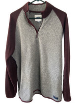 Old Navy Raglan Sleeve Sweater Mens Baseball Maroon and Gray Knit Long S... - £9.82 GBP