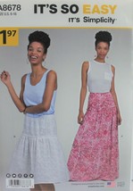 Simplicity Sew Simple Sewing Pattern A8678 Misses Skirt Sizes 6-18 - $8.15