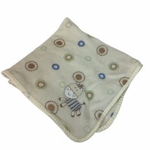 Chick Pea Circles Dots 30&quot; Square Cream Fleece Baby Blanket Security Satin Trim  - $29.69