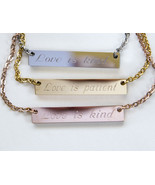 Love is Patient Love is Kind Necklace 1 Corinthians 13 Scripture Bar Pen... - £22.38 GBP