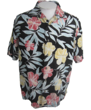 Caribbean Men Hawaiian camp shirt pit to pit 27 XL aloha luau tropical floral - £15.50 GBP