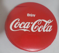 Enjoy Red Coca-Cola Bottle Cap Frisbee Tear on Side 9 inches Diameter - $0.99