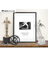 Nordic Skiing Print, Ski Sport, Winter Sports, Hobby, Alpine Sport, Blac... - $10.00+