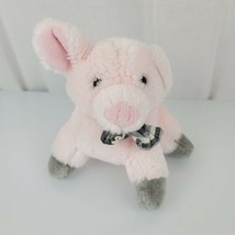 Eden musical Wind Up Stuffed Plush Pig Gray Plaid Bow Tie Does NOT WORK! - $49.49