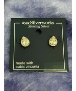 Belk Silverworks Sterling Silver Teardrop Stud Cubic Zirconia Rose Gold ... - $470.22 MXN