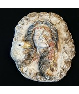 Albert Alfaro Jr Chalkware Plaque 1996 Southwestern Warrior Brave w/ Eag... - €8,58 EUR