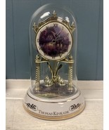 1996 Thomas Kinkade CANDLELIGHT COTTAGE Glass Dome Clock Porcelain - $40.60 CAD
