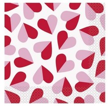 Charming Hearts Happy Valentine's Day 16 Ct Luncheon Napkins - £3.08 GBP