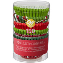Wilton Christmas 150 Ct Holiday Mini Baking Cups Cupcake Liners - £5.21 GBP