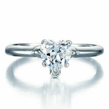 1.50Ct Solitaire Heart Cut Engagement Wedding Promise Ring 14k Gold Finish SZ-9 - £43.90 GBP