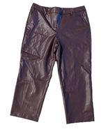 NWT Talbots Petite Burgundy Faux Leather Pants 16P - €81,41 EUR