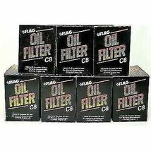 7 PACK FLAG Oil Filter C8 NOS NEW OLD STOCK Replaced by CarQuest 85515 C... - $37.61