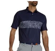 FootJoy Tropical Chestband Lisle Self Golf Polo Top Navy ( M ) - £68.81 GBP