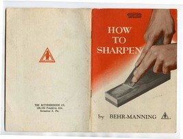 How To Sharpen Booklet &amp; Receipt 1950 Behr Manning The Bittenbender Co S... - £14.01 GBP