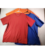 Lot Of 3 Lands&#39; End Tee Shirt Mens XLT Blue Orange Red Primary Colors Co... - £19.23 GBP