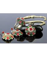 TURKISH JEWELRY ANTIQUE_FINISH GOLD PLATED NECKLACE EARRING &amp; RING 4Pc - $54.31 CAD