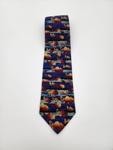 J Garcia Silk Tie Lion Fish Music Notes Blue Hand Sewn Necktie Art Mens ... - $16.84