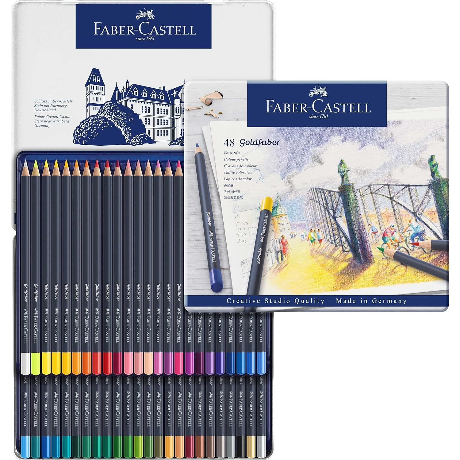Faber-Castell Creative Studio Goldfaber Color Pencils - Tin of 48