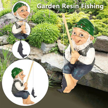 Garden Statue Resin Fisherman Gone Fishing Boy Garden Sculpture Ornaments NEW - £14.89 GBP