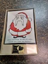Houze Art Vintage MCM Santa Claus Smoked Glass Trinket Tray Original Box - $39.59