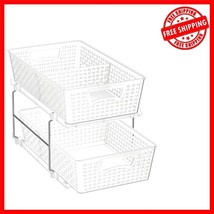 Compact 2-Tier Sliding Drawer Organizer for Bathroom and Kitchen Storage - $719.50 MXN
